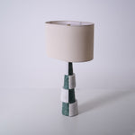 Duomo Marble Table Lamp – Sculptural Stone Base with Fabric Shade