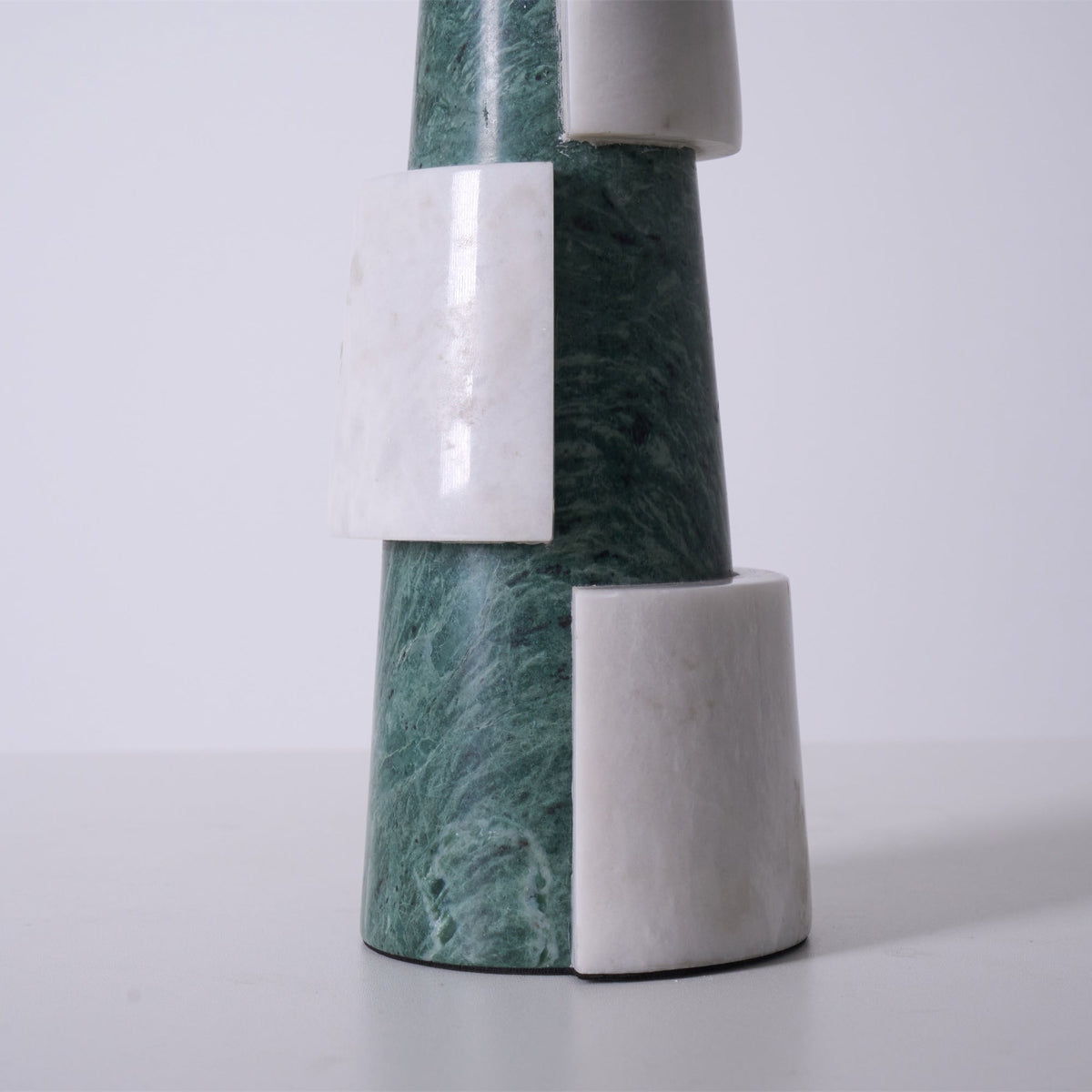 Duomo Marble Table Lamp – Sculptural Stone Base with Fabric Shade