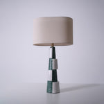 Duomo Marble Table Lamp – Sculptural Stone Base with Fabric Shade