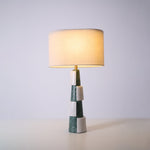 Duomo Marble Table Lamp – Sculptural Stone Base with Fabric Shade