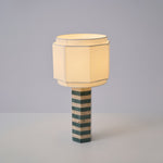 Modari Striped Stone Table Lamp – Travertine & Marble Sculptural Accent Light