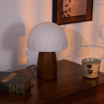 Myco Mushroom Table Lamp with Walnut Wood Base and LED