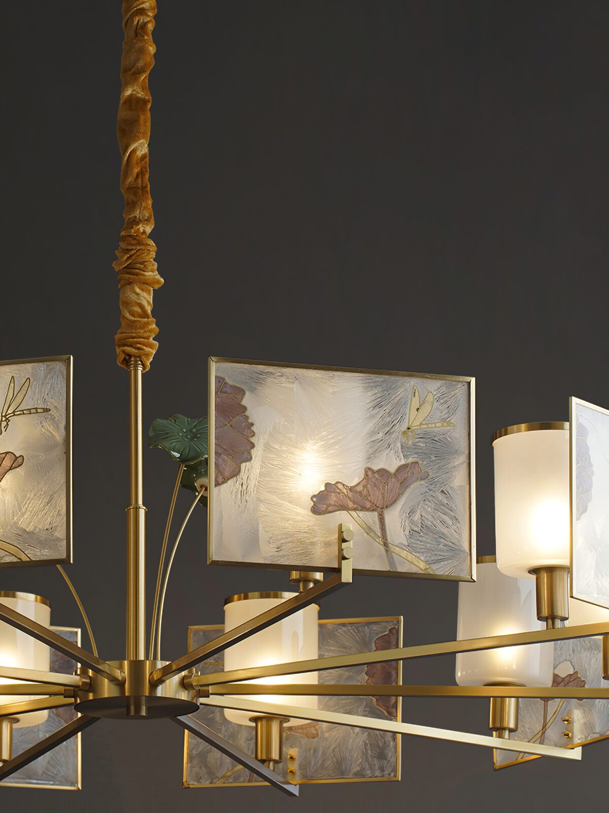Enamel Lotus Chandelier