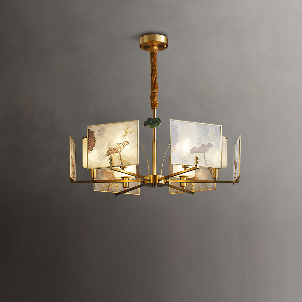 Enamel Lotus Chandelier