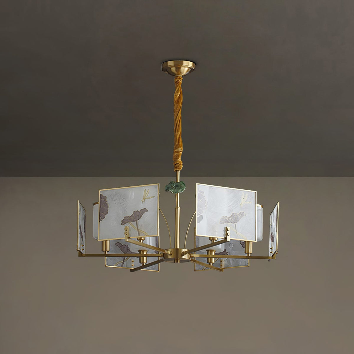 Enamel Lotus Chandelier