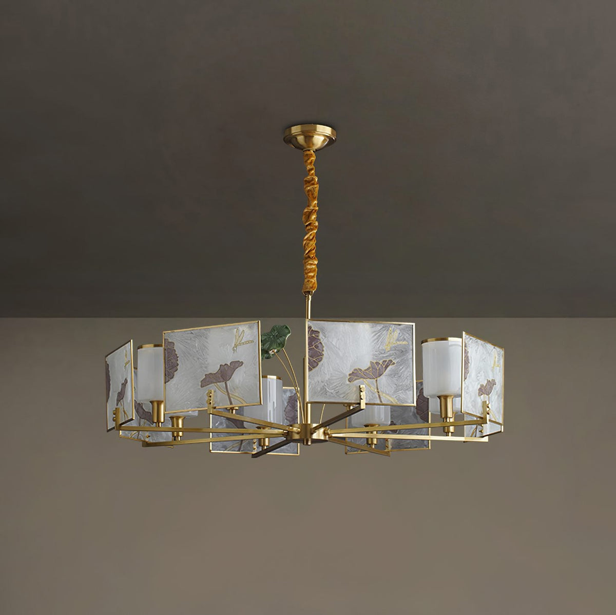 Enamel Lotus Chandelier