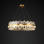 Enos Crystal LED Chandelier in Gold for Dining Room and Living Room