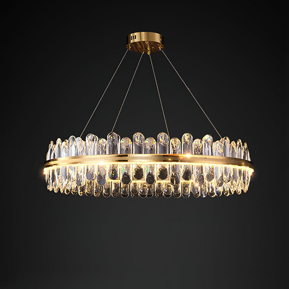 Enos Crystal LED Chandelier in Gold for Dining Room and Living Room