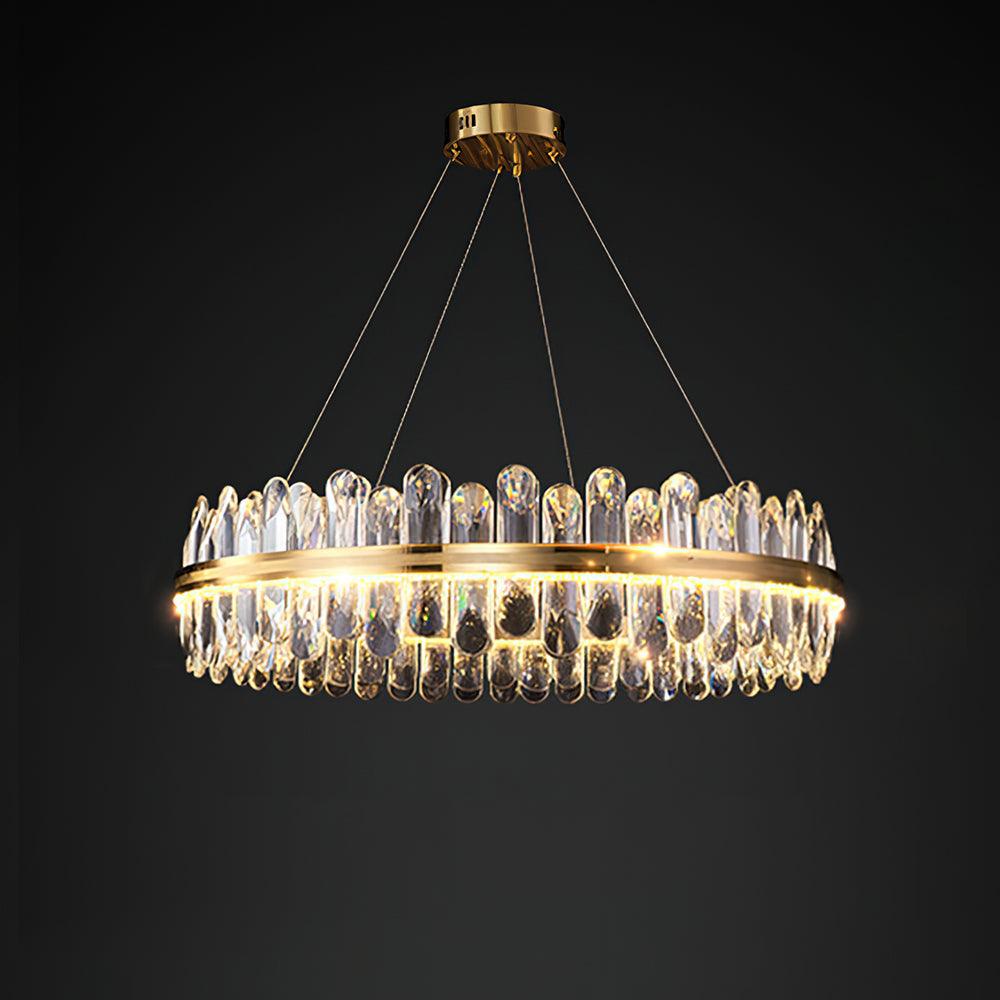 Enos Crystal LED Chandelier in Gold for Dining Room and Living Room