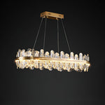 Enos Crystal LED Chandelier in Gold for Dining Room and Living Room