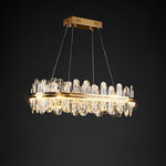 Enos Crystal LED Chandelier in Gold for Dining Room and Living Room
