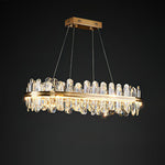 Enos Crystal LED Chandelier in Gold for Dining Room and Living Room