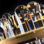 Enos Crystal LED Chandelier in Gold for Dining Room and Living Room