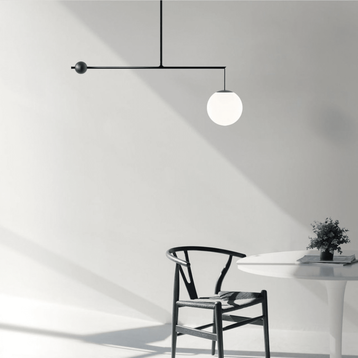 Equinox Balance Pendant Light – Modern Minimalist Glass Globe Chandelier