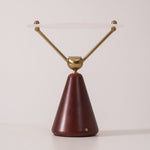 Equoray Sculptural Table Lamp with Walnut Base and Gold Accents