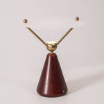 Equoray Sculptural Table Lamp with Walnut Base and Gold Accents