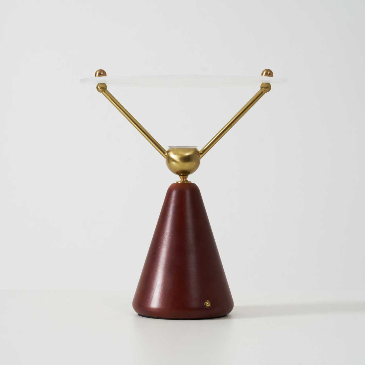 Equoray Sculptural Table Lamp with Walnut Base and Gold Accents