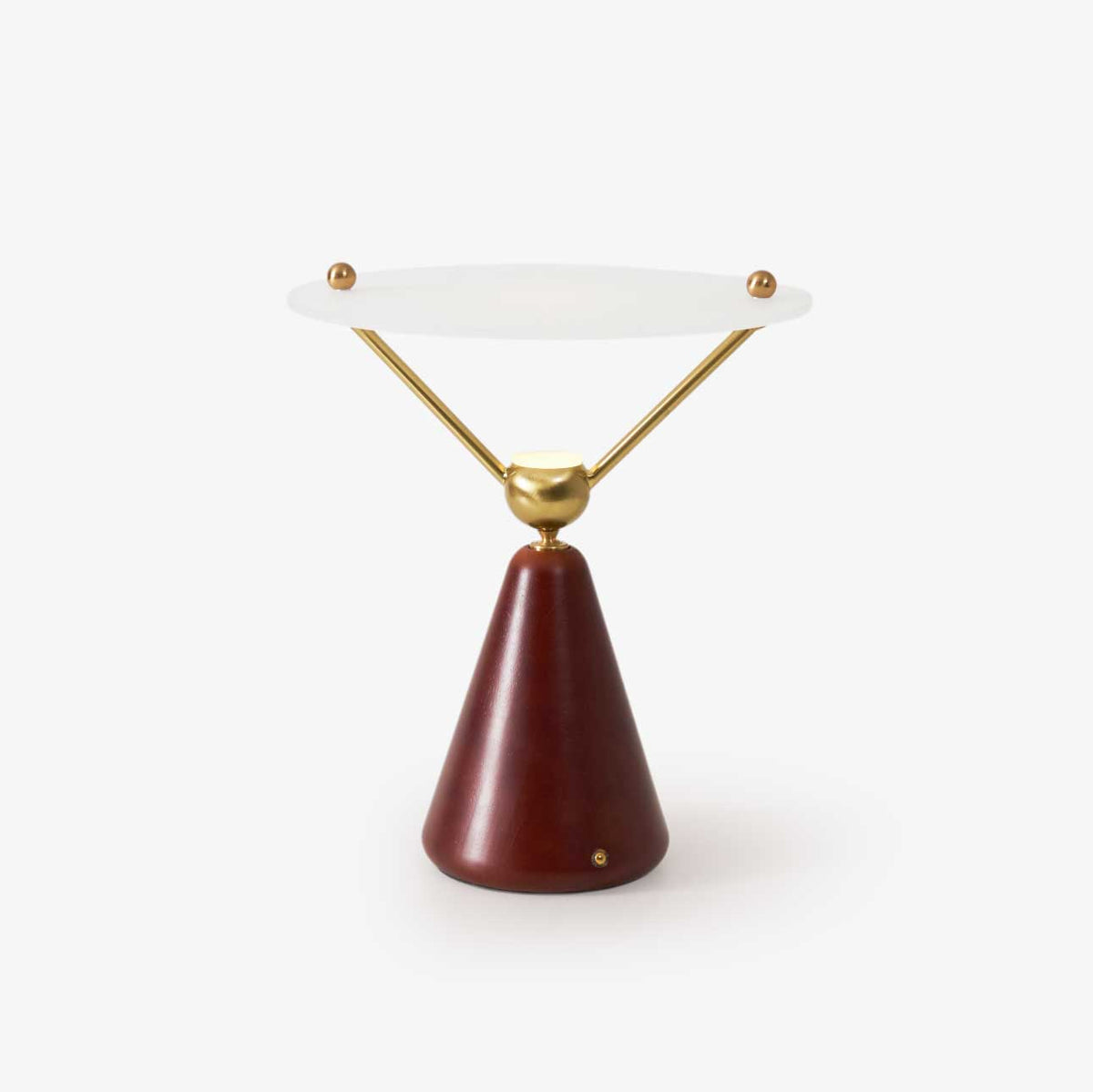 Equoray Sculptural Table Lamp with Walnut Base and Gold Accents