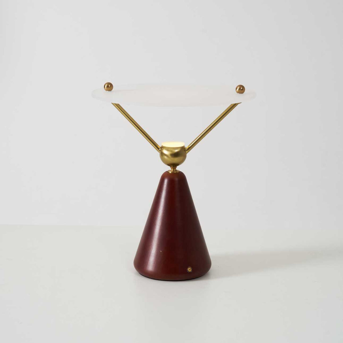 Equoray Sculptural Table Lamp with Walnut Base and Gold Accents