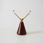 Equoray Sculptural Table Lamp with Walnut Base and Gold Accents