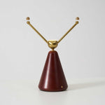Equoray Sculptural Table Lamp with Walnut Base and Gold Accents