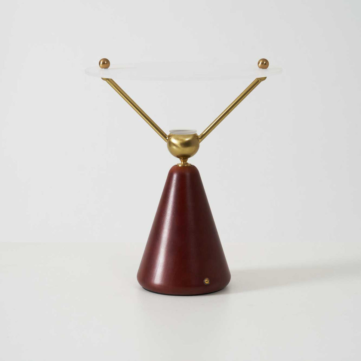 Equoray Sculptural Table Lamp with Walnut Base and Gold Accents