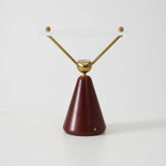 Equoray Sculptural Table Lamp with Walnut Base and Gold Accents