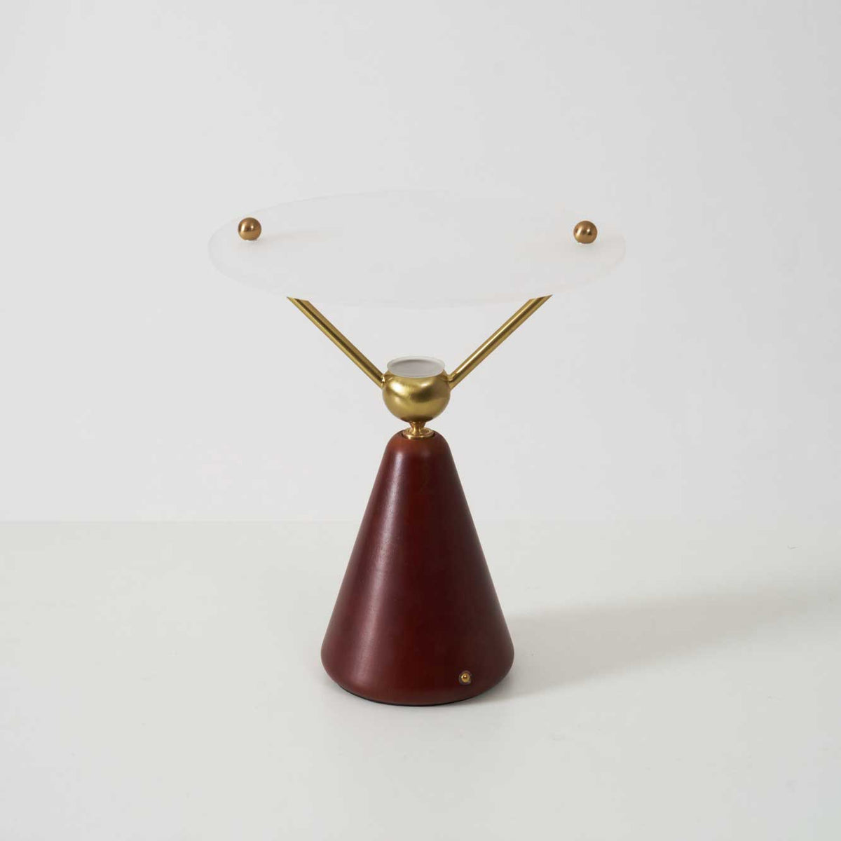 Equoray Sculptural Table Lamp with Walnut Base and Gold Accents
