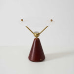Equoray Sculptural Table Lamp with Walnut Base and Gold Accents