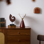 Equoray Sculptural Table Lamp with Walnut Base and Gold Accents