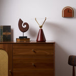 Equoray Sculptural Table Lamp with Walnut Base and Gold Accents