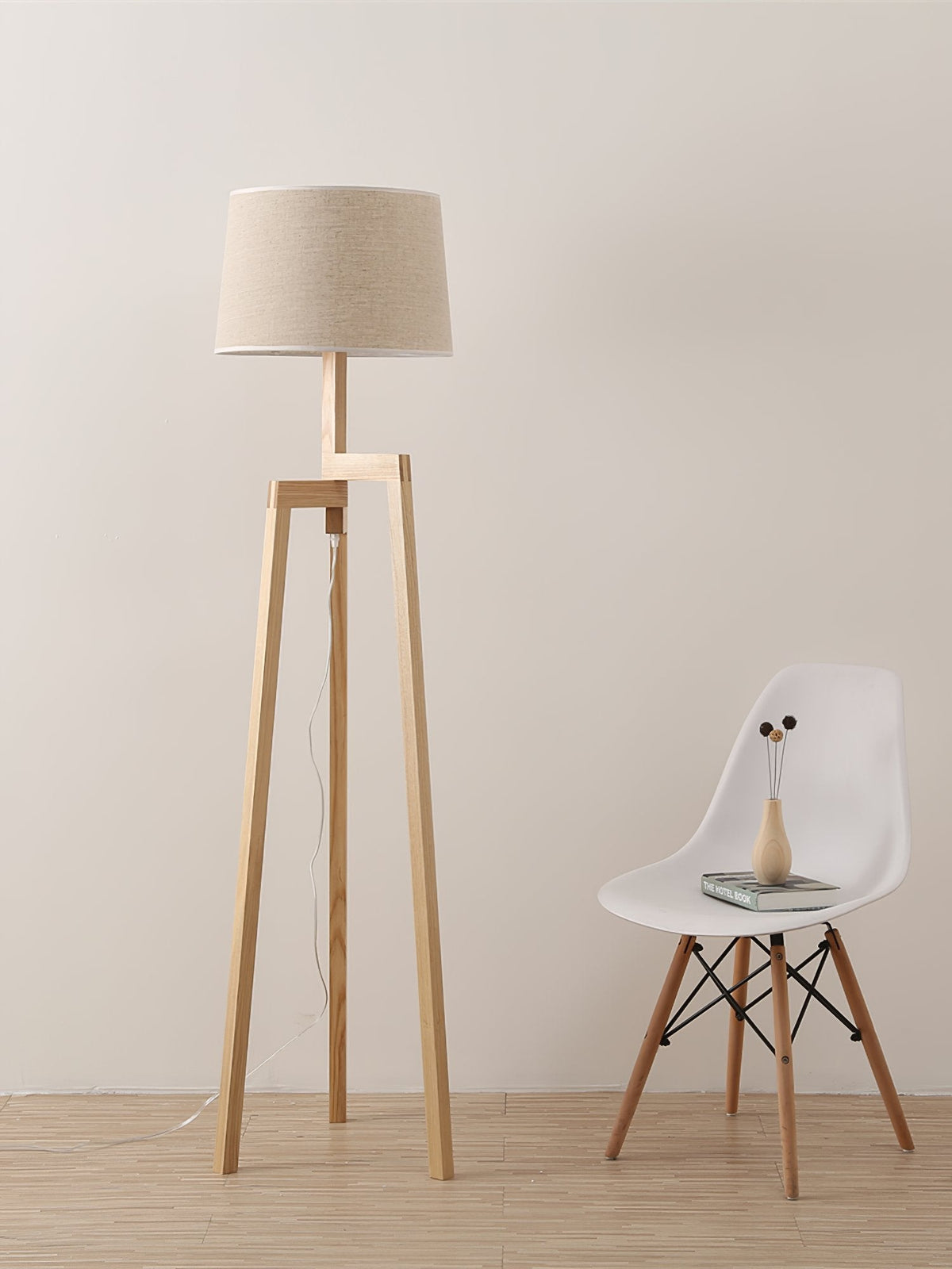 Escada Tripod Wooden Floor Lamp
