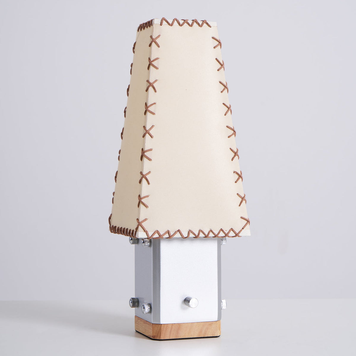 Estela Table Lamp – Tailored Grey & White Shade with Brass Accent