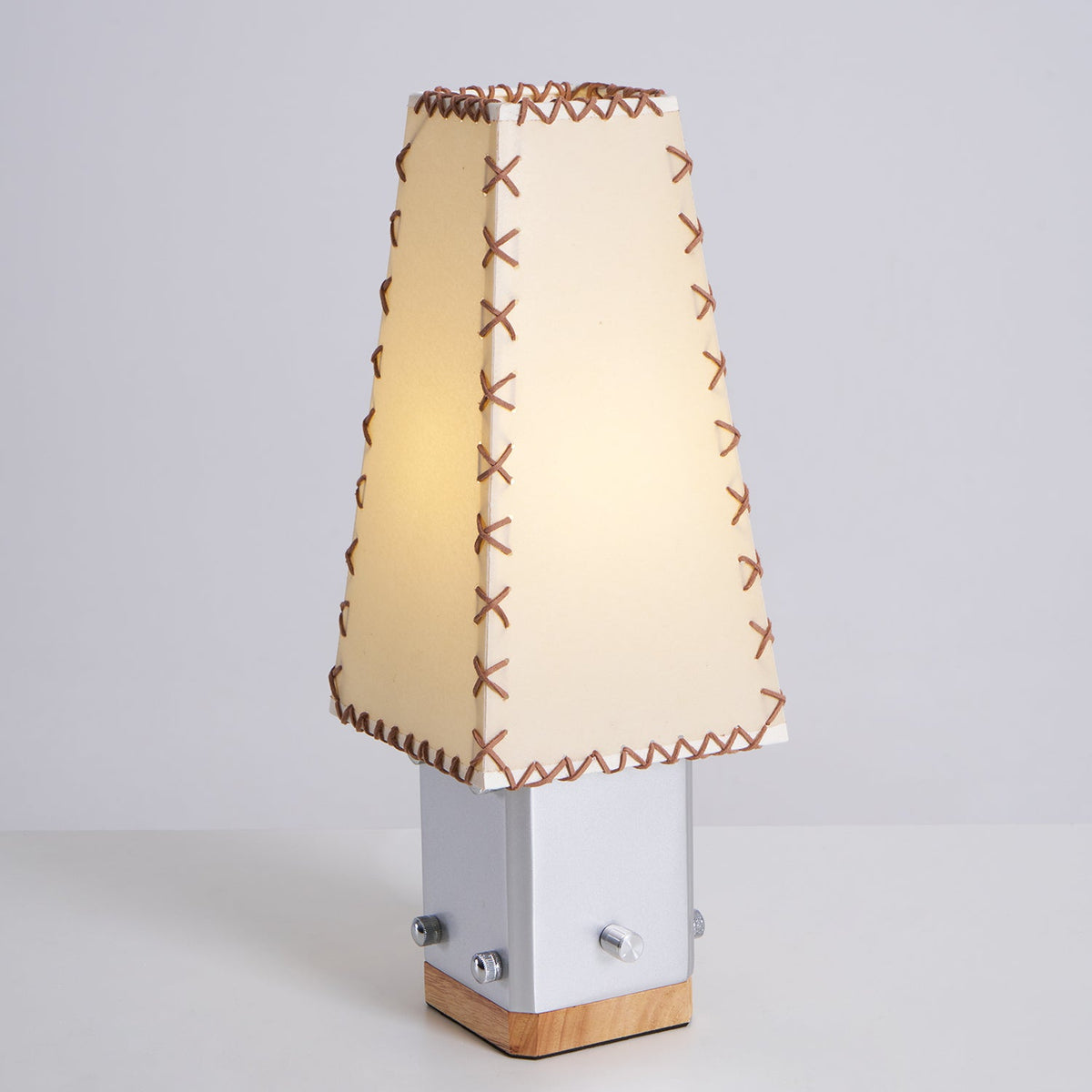 Estela Table Lamp – Tailored Grey & White Shade with Brass Accent