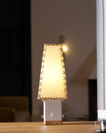 Estela Table Lamp – Tailored Grey & White Shade with Brass Accent