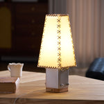 Estela Table Lamp – Tailored Grey & White Shade with Brass Accent