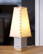 Estela Table Lamp – Tailored Grey & White Shade with Brass Accent