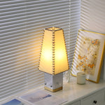 Estela Table Lamp – Tailored Grey & White Shade with Brass Accent
