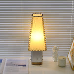 Estela Table Lamp – Tailored Grey & White Shade with Brass Accent