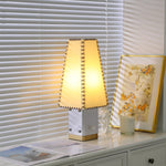 Estela Table Lamp – Tailored Grey & White Shade with Brass Accent