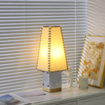 Estela Table Lamp – Tailored Grey & White Shade with Brass Accent