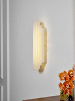 Estelle Wall Sconce in Natural Alabaster — Layered Stone LED Wall Light