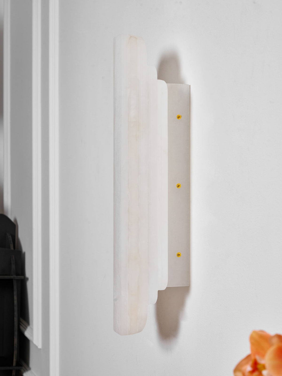 Estelle Wall Sconce in Natural Alabaster — Layered Stone LED Wall Light
