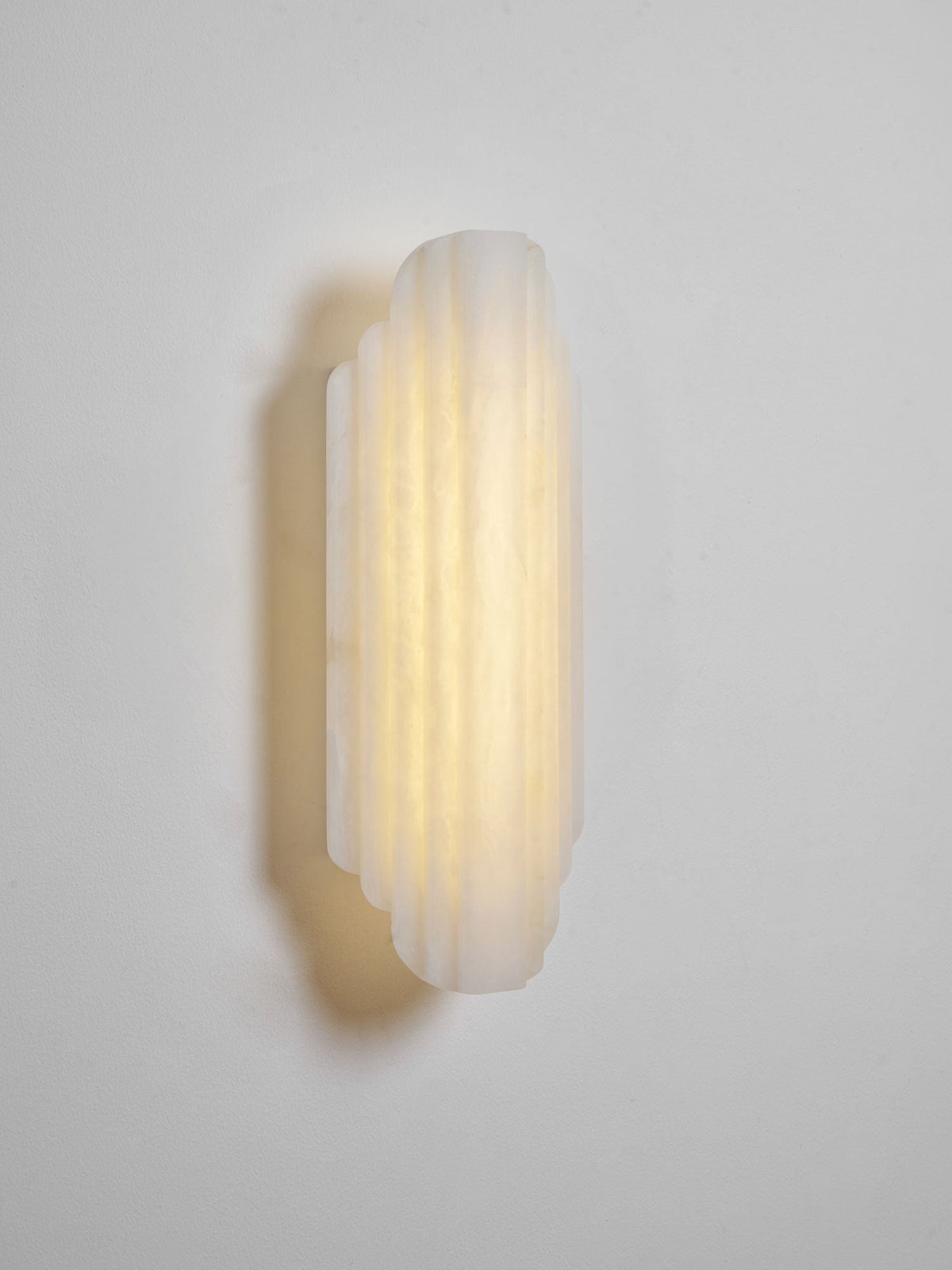 Estelle Wall Sconce in Natural Alabaster — Layered Stone LED Wall Light