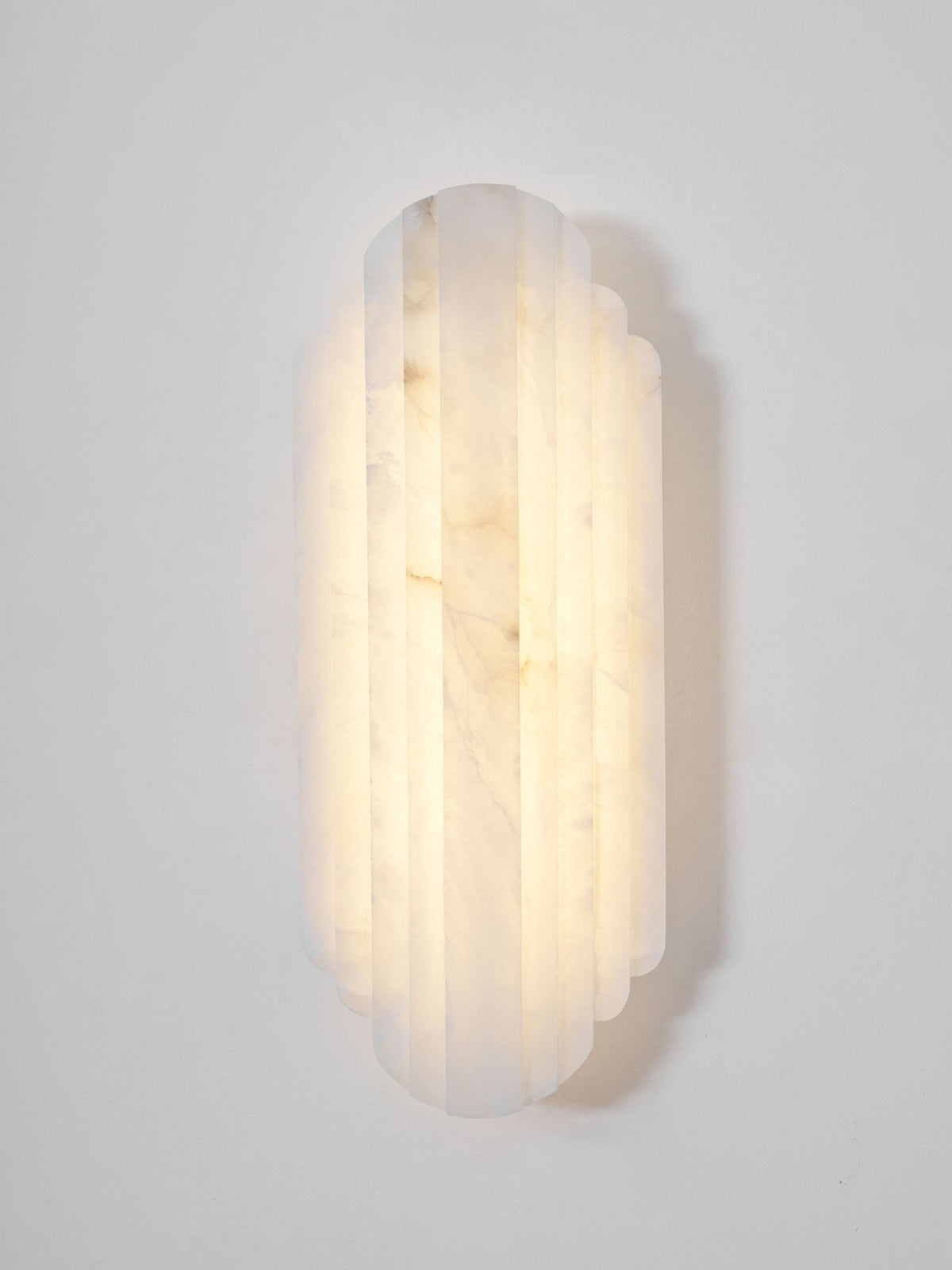 Estelle Wall Sconce in Natural Alabaster — Layered Stone LED Wall Light