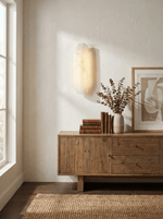 Estelle Wall Sconce in Natural Alabaster — Layered Stone LED Wall Light