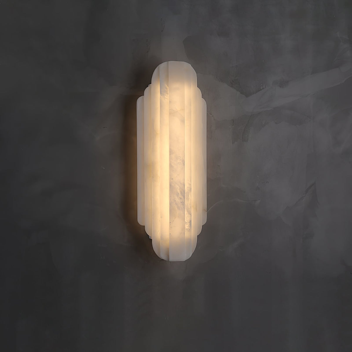 Estelle Wall Sconce in Natural Alabaster — Layered Stone LED Wall Light