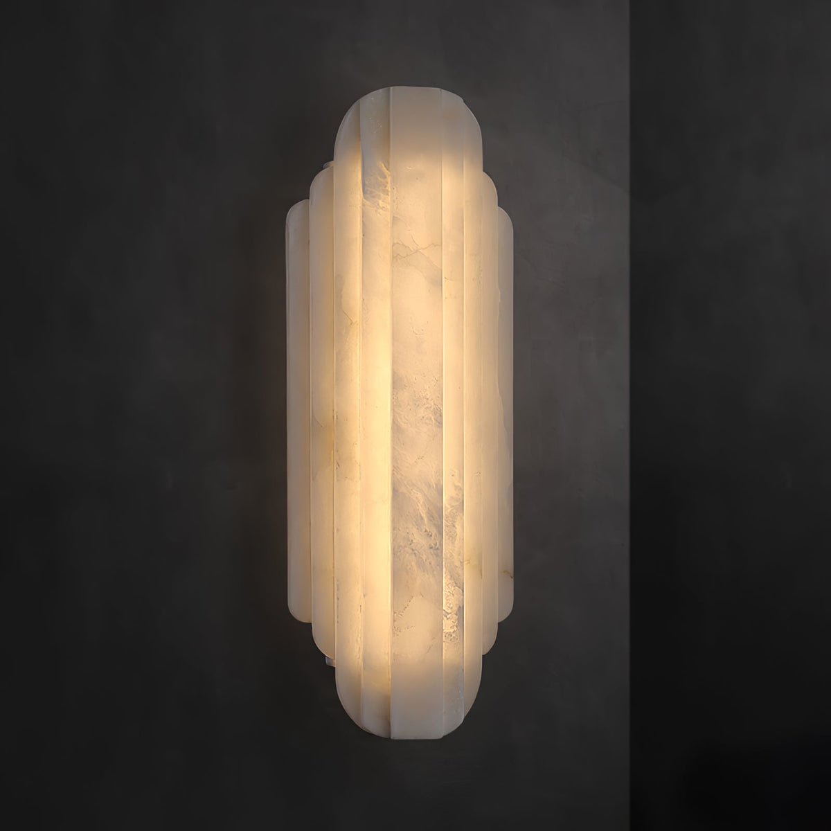 Estelle Wall Sconce in Natural Alabaster — Layered Stone LED Wall Light