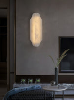 Estelle Wall Sconce in Natural Alabaster — Layered Stone LED Wall Light