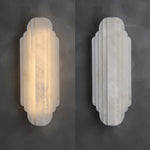 Estelle Wall Sconce in Natural Alabaster — Layered Stone LED Wall Light